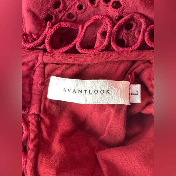 Avantlook dark red crochet cut out Dress Large - Picture 5 of 6